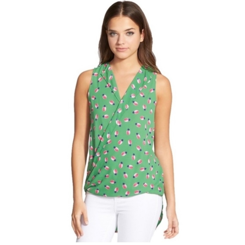 Anthropologie- RO & DE pineapple print sleeveless blouse size XS